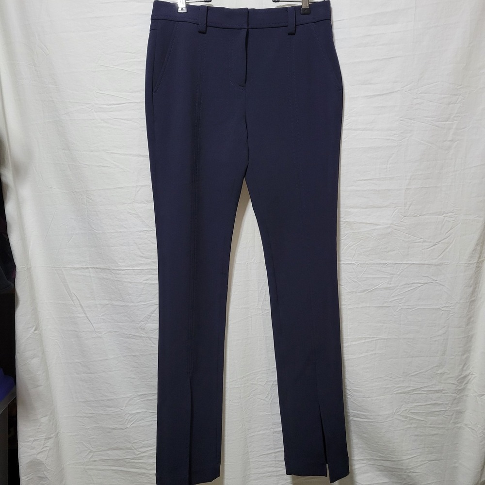 A.L.C. Conway Navy Blue Slim Straight Front Slit Pants Women Size 2 NWT MSRP 395
